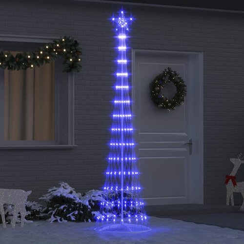 vidaXL LED božično drevesce Modra 138.5 x 138.5 x 399 cm Kovina Cene