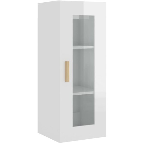 Maison Chic Viseča Stenska omarica - Zidna omarica visok sijaj bela 34,5x34x90 cm iu69, (22062370) Slike