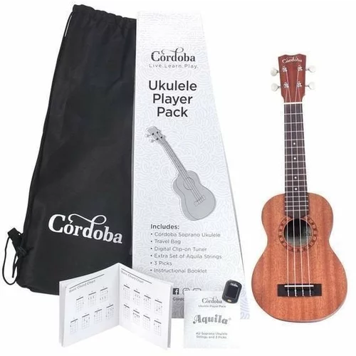 Cordoba Ukulele Player Pack Soprano ukulele Natural