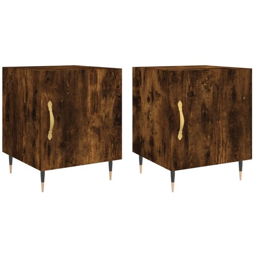 Maison Chic Dvo delni komplet Nočne omarice - Nočne mize dimljeni hrast 40x40x50 cm inženirski les, (21688983) Slike
