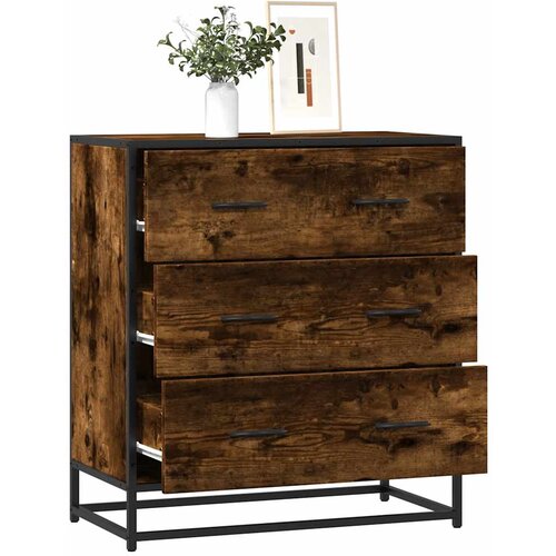 VidaXL Komoda boja hrasta 68x35x76 cm konstruirano drvo i metal Slike