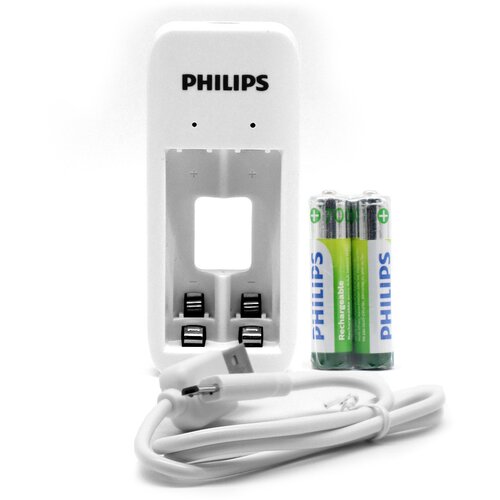 Philips dvo-kanalni punjač baterija za nimh usb + 2xAAA 700mAh Slike
