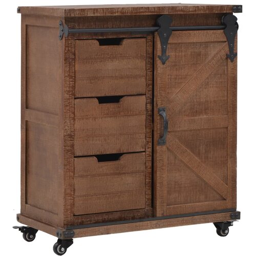 VidaXL Omarica za shranjevanje trden les jelke 64x33,5x75 cm rjava Slike