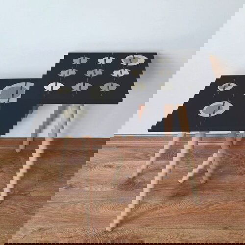 Hanah home 2Shp413 - Black BlackBeigeGrey Nesting Table (2 Pieces) Cene