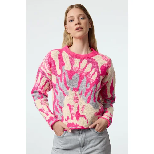 Trendyol Pink Soft Textured Patterned Knitwear Sweater