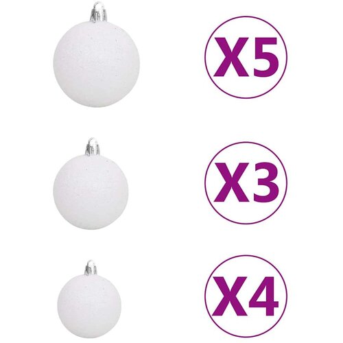  Umjetno božićno drvce LED sa setom kuglica 150 cm 380 grana Slike