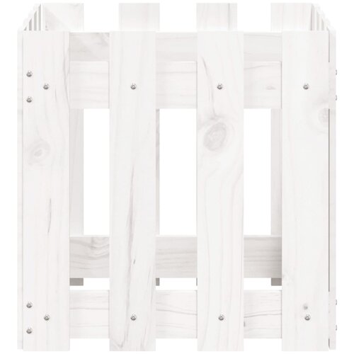  Vrtna sadilica s izgledom ograde bijela 40x40x40 cm od borovine Slike