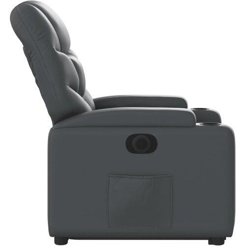  Električni naslonjač na podizanje od umjetne kože siva Slike