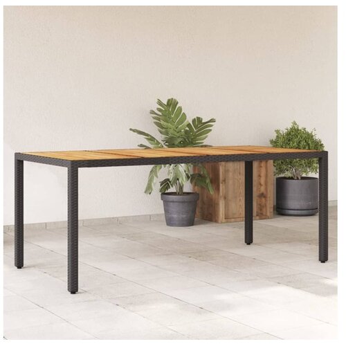 vidaXL Vrtni stol s pločom od drva bagrema crni 190x90x75cm poliratana Cijene