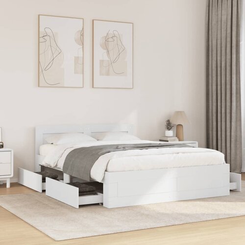 Furnova Posteljni okvir z vzglavjem brez vzmetnice bel 140x190 cm, (21938850) Slike