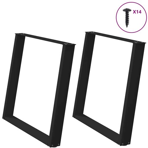 VidaXL noge za jedilno mizo u-oblika 2 kosa črna 90x(72-73) cm jeklo Slike