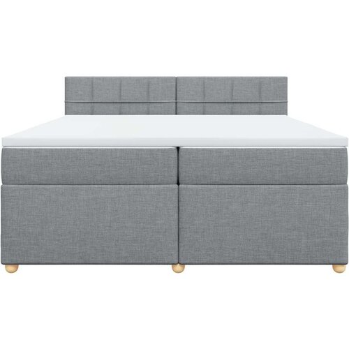  Krevet s oprugama i madracem svjetlosivi 200 x 200cm od tkanine Slike