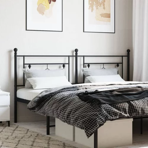 vidaXL Kovinsko posteljno vzglavje črno 180 cm