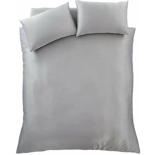 Catherine Lansfield Siva posteljina za bračni krevet 200x200 cm Silky Soft -