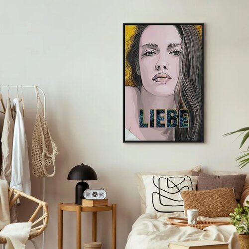  Slika - Liebe (1 Part) Vertical 80x120 U crnom drvenom okviru Slike