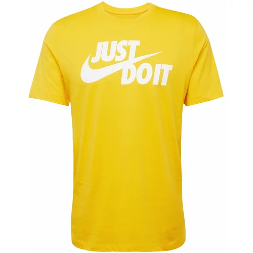 Nike Sportswear Majica 'Swoosh' zlato-rumena / bela
