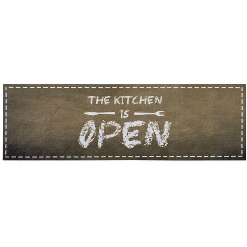 Zala Living Rjav tekač The Kitchen is Open, 50 x 150 cm
