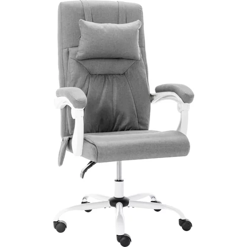 vidaXL masažna uredska stolica od tkanine siva