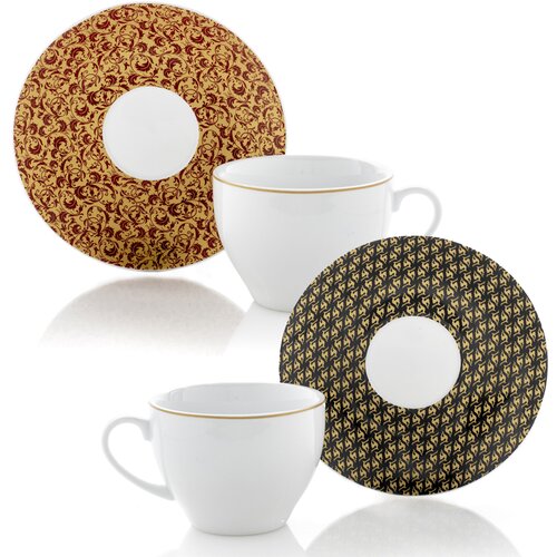 Evviva Set skodelica za čaj s podstavkom Ortisei 220ml / 2 kos / porcelan, (20825656) Cene