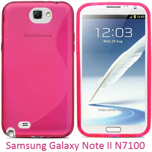  Gumijasti / gel etui S-Line za Samsung Galaxy Note II N7100 - roza