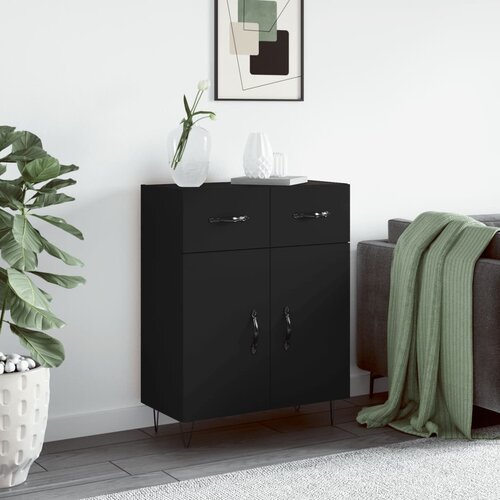 VidaXL Komoda črna 69,5x34x90 cm inženirski les Slike