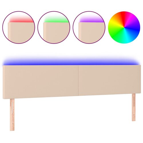  LED uzglavlje boja cappuccina 180 x 5 x 78/88cm od umjetne kože Slike