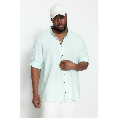 Trendyol plus size shirt - green - regular fit Cene