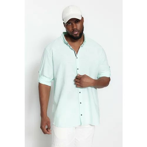 Trendyol Plus Size Shirt - Green - Regular fit