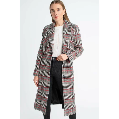 CHECKED Z6622 DEWBERRY WOMAN COAT