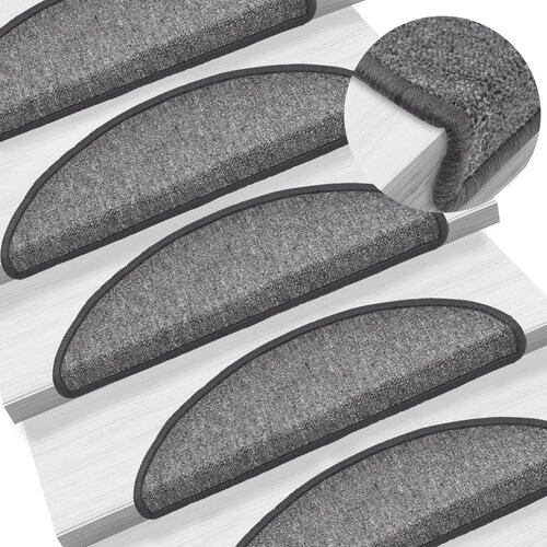  Prostirke za stepenice 10 kom 56x17x3 cm tamno sive poluokrugle Cene