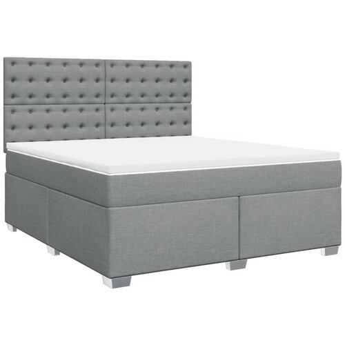 vidaXL Box spring postelja z vzmetnico svetlo siva 180x200 cm blago, (21305443) Cene