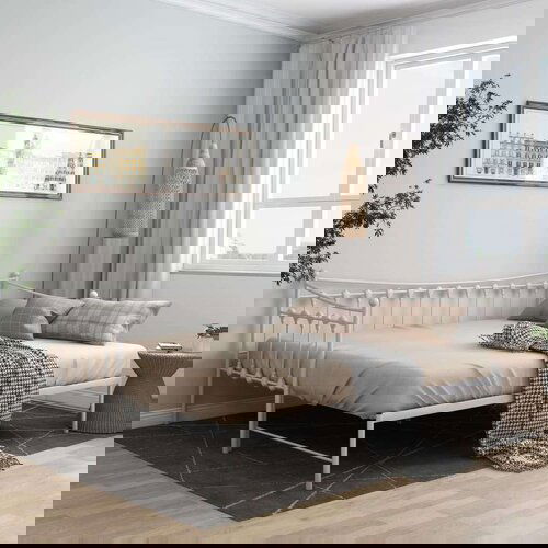  Za krevet na razvlačenje bijeli metalni 90 x 200 cm Slike