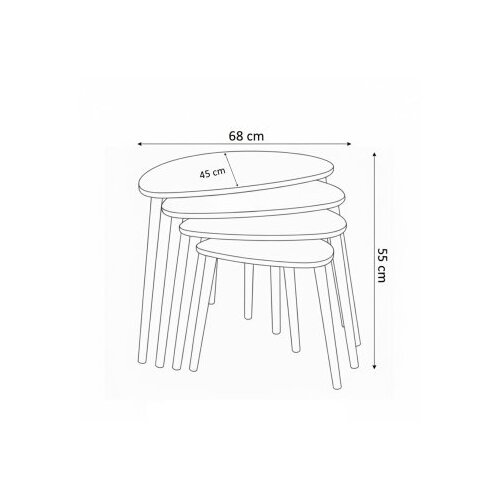 Hanah home Set stolova od 4 dela Nora Hrast Slike