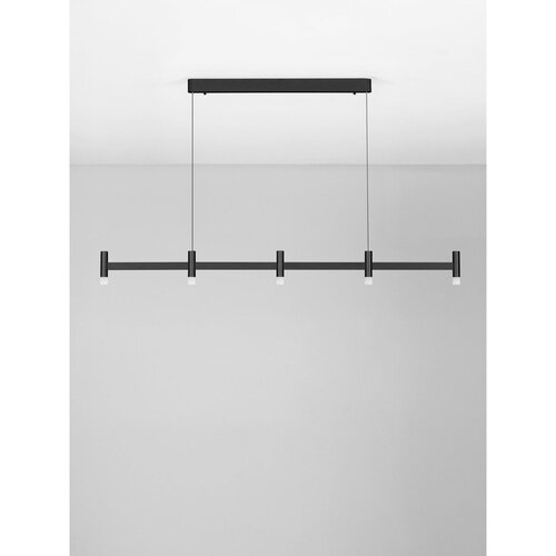 Nova Luce Mat črna aluminijasta LED zatemnitvena viseča svetilka s senčilom iz akrilnega stekla Poetic &amp;ndash; Slike