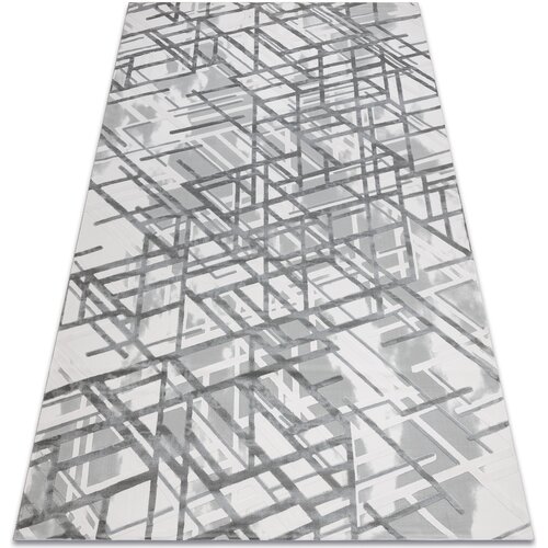 RugsX Preproge Preproga AKRIL VALS 8381 Vrstice prostorski 3D 80x300 cm Siva Cene