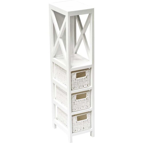 Tendance kupatilski ormarić sa 1 policom i 3 fioke 24x17x82cm mdf bela Slike