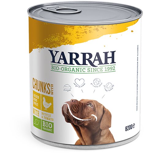  Varčno pakiranje Yarrah Bio mokra hrana v pločevinki 12 x 820 g - Bio pi&scaron;čanec z bio koprivami & bio paradižnikom v omaki Cijene