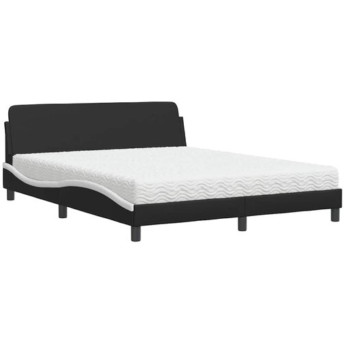  Krevet s madracem Dover bijeli 160x200 cm od umjetne kože Slike