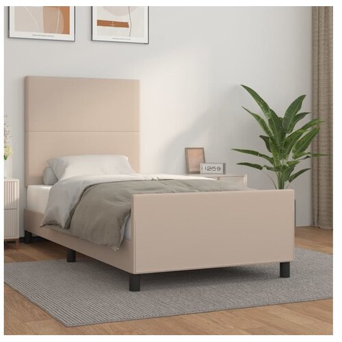  Okvir za krevet s uzglavljem cappuccino 90x190 cm umjetna koža Cene