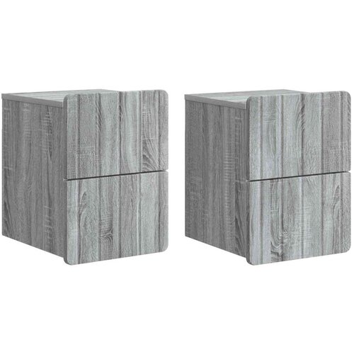  Stenski nočni omarici 2 pcs Siva Sonoma 33 x 34,5 x 43 cm, (5000209734) Cene