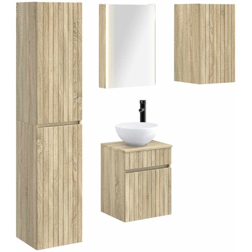  Set ormarića za kupaonicu 5 pcs Hrast sonoma Slike