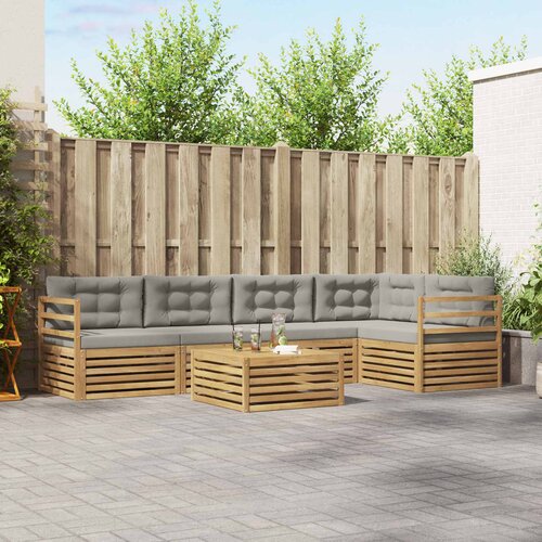  Set vanjskih sofa 6 kom. Bijela i svjetlosiva Poliester Cijene