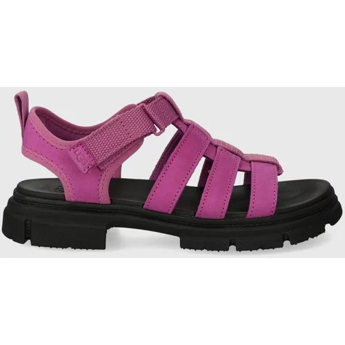 Ugg Otroški sandali ASHTON MULTISTRAP vijolična barva