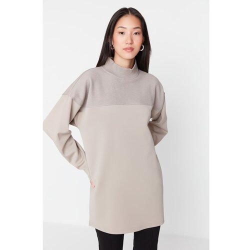 Trendyol Mink Color Block Knitted Tunic Cene