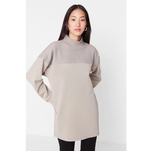 Trendyol Mink Color Block Knitted Tunic