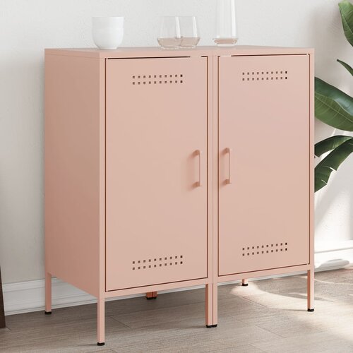 vidaXL Komoda 2 kosa roza 36x39x79 cm hladno valjano jeklo Cene