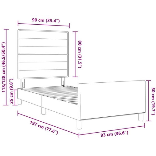 VidaXL Okvir kreveta Tamno siva Konstruirano drvo 90 x 190 cm Izdržljiv Slike