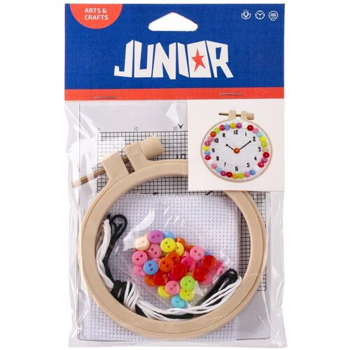 Junior Crafty creativ, set za pletenje, dugmad, roze-bela Cene
