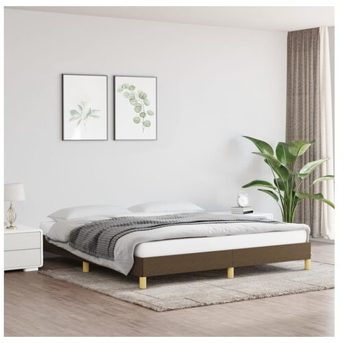  Posteljni okvir temno rjav 180x200 cm blago Cene