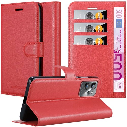  case, združljiv z realme v candy apple red - zaščitni pokrov z magnetnim zapiranjem, stoječo funkcijo in režo za kartico, (20556276) Cene